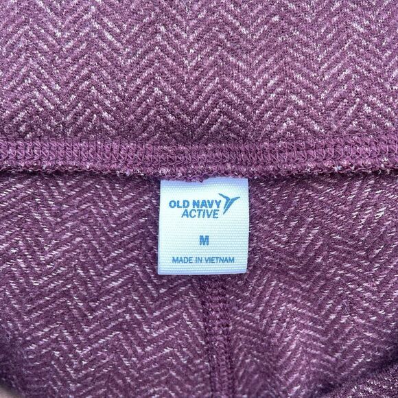 Lot of 2 Womens Old Navy Leggings Warm Cozy Stretch Leggings Size M Blue/Red - Picture 4 of 7